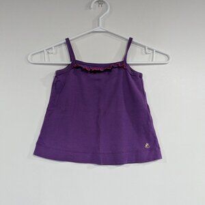 Petit Bateau Lettuce Hem Ruffle Tank Purple Pink Size 5